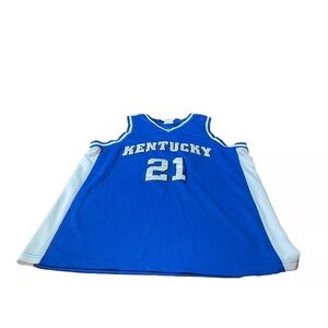 VINTAGE FOOT LOCKER Kentucky Wildcats Basketball Jersey SIZE XL Blue White #21